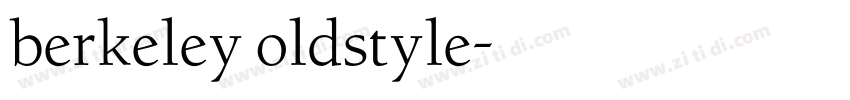berkeley oldstyle字体转换